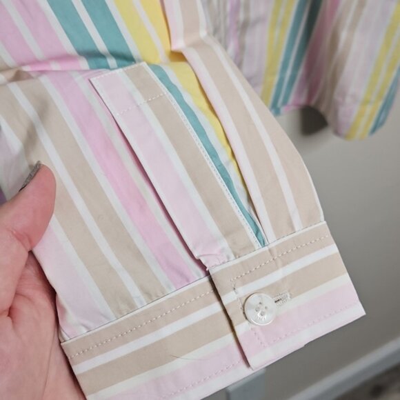 Ganni Striped Button Down Collared Shirt Size EU40 NWT - Picture 6 of 6